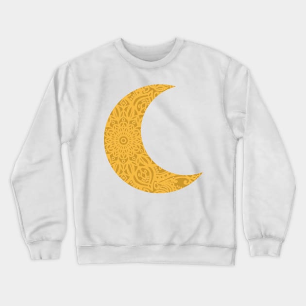 Mandala Yellow Moon Crewneck Sweatshirt by aterkaderk